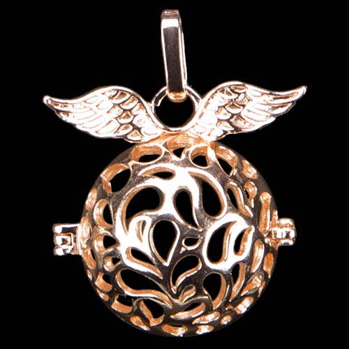 Pendentif panier pour boules sonores, rose doré, ailes d’ange 2 pour la vente par EHAWA