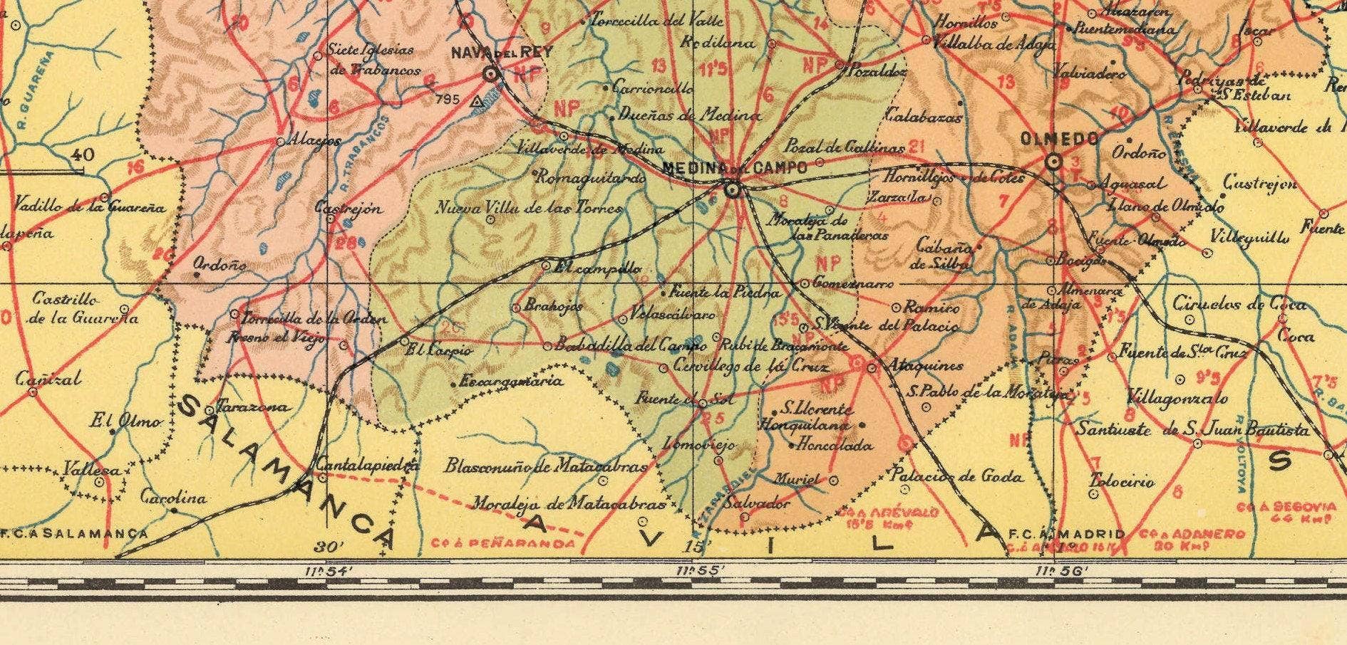 OldCityPrints - Old Maps and Posters - Wholesale Art Print - Old Map of Valladolid Region 1900 Spain Espana | Vintage Map Wall Art Print2