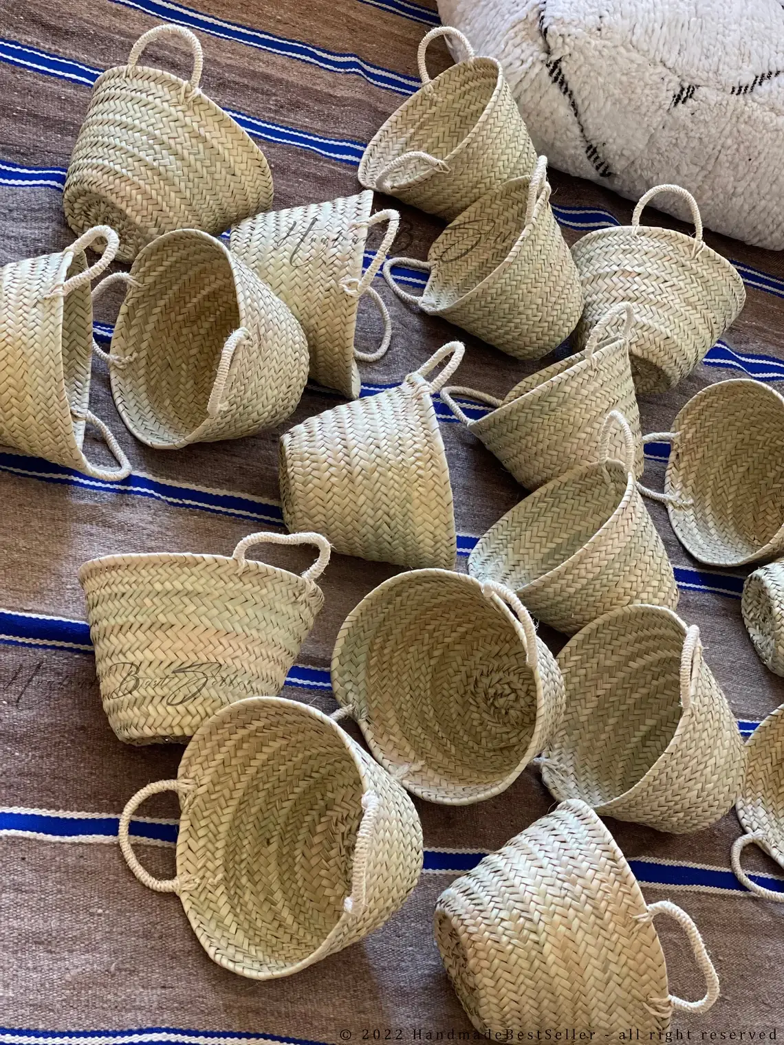 HandmadeBestSeller - Wholesale Beach Bag - NATURAL STRAW BASKET - small rose basket6