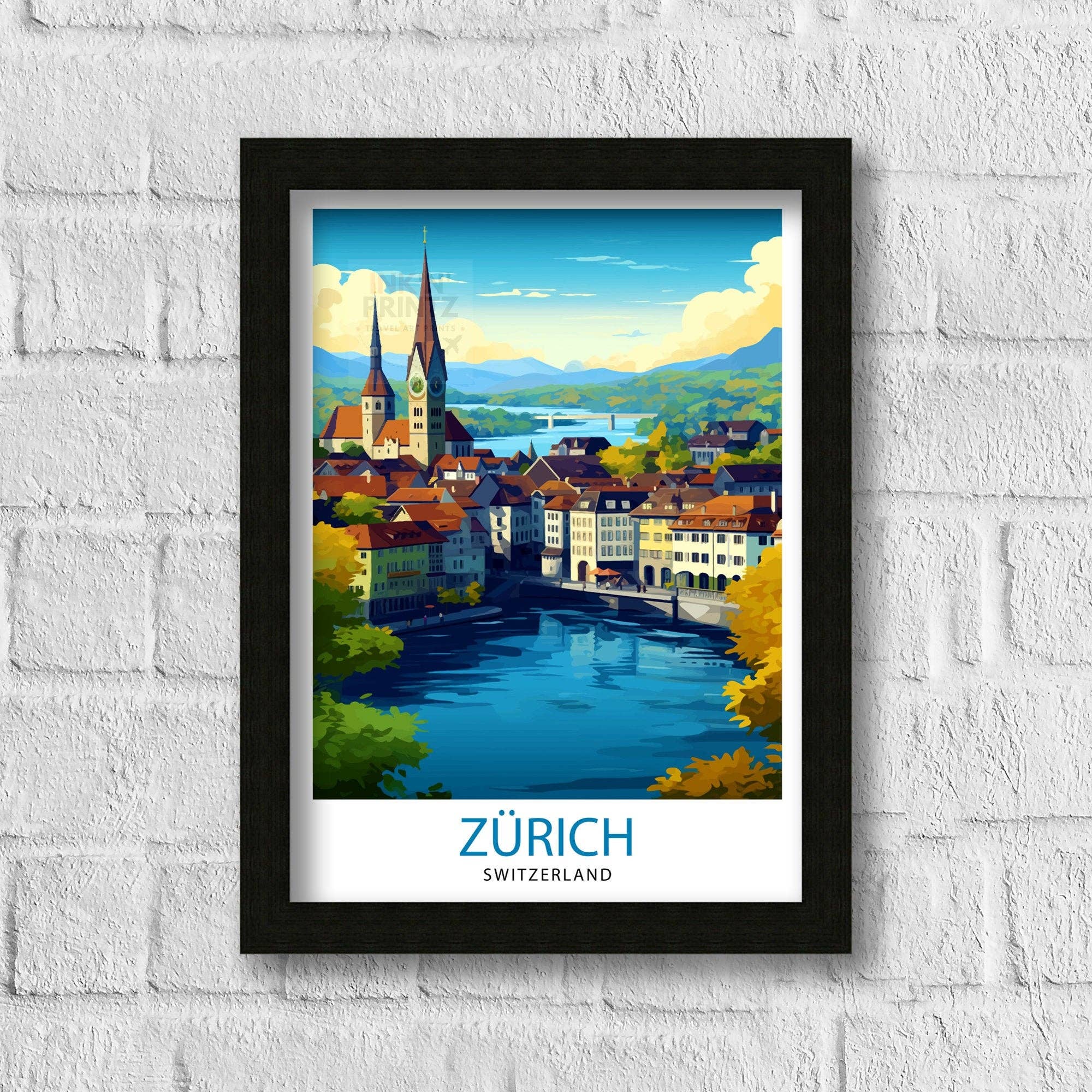 InkNPrintz – wholesale Poster – Zurich Switzerland Travel Poster Zurich2