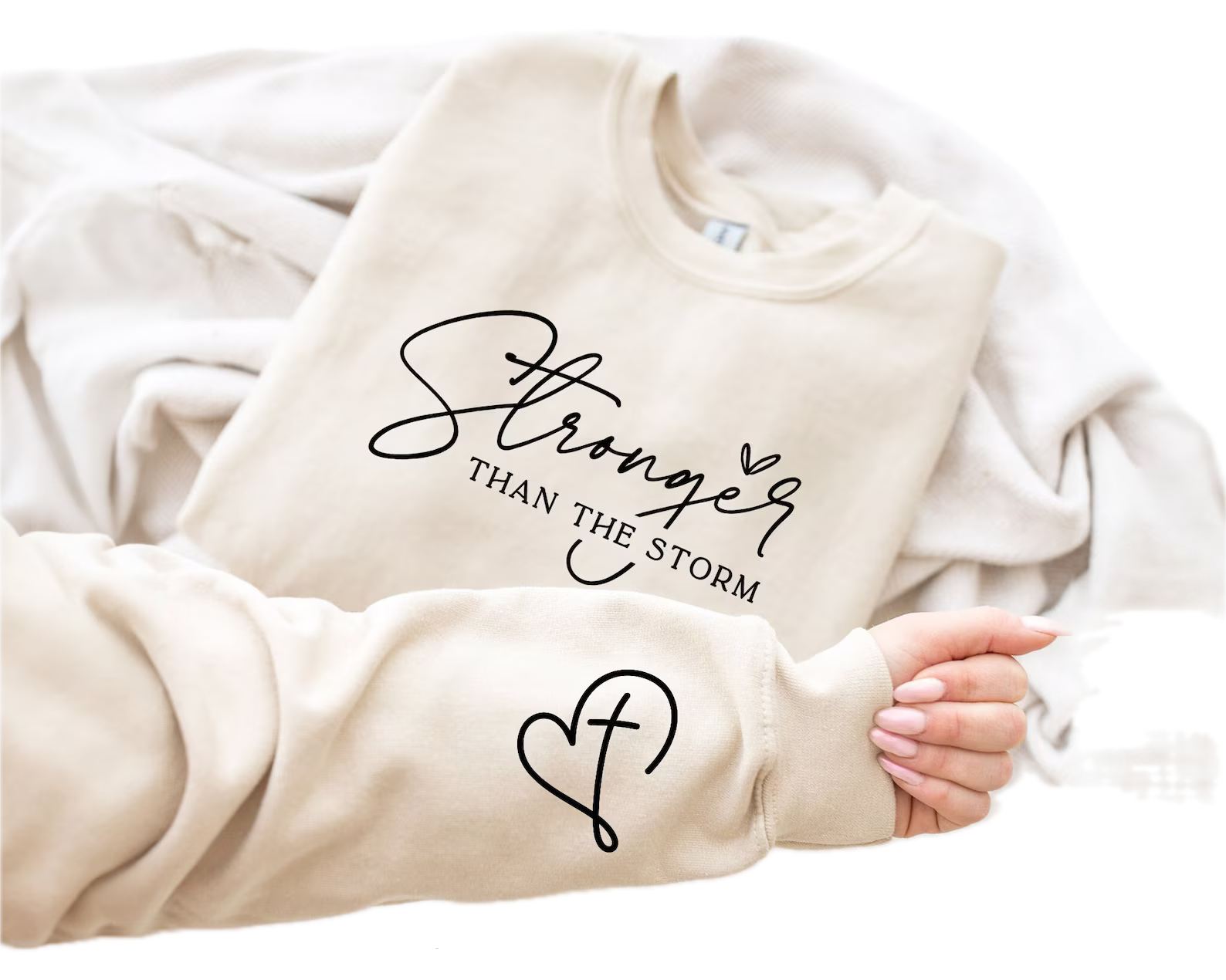 PJE PRINTING & CO - Wholesale Screen Printed T-Shirt - Women's - Stronger Than The Storm Graphic Top1