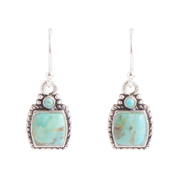 Delicately Detailed Turquoise Earrings for wholesale by Barse Jewelry