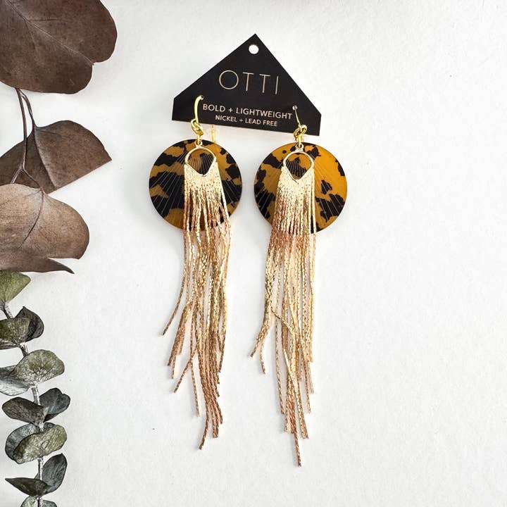 18K Gold Dancing FRINGE earring: Limited SPRING Patterns for wholesale by OTTI