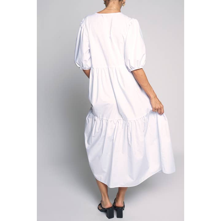 Sans Souci - Wholesale Jurk - Dames - POPLIN MAXIJURK MET STRIKSLUITING VOOR6