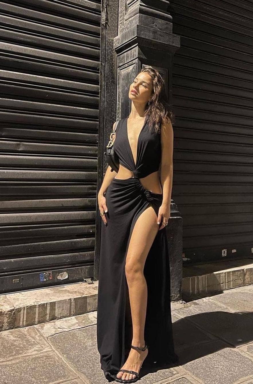 LORIANE – wholesale Gown – Women's – 6595 long dress with slit one size 13