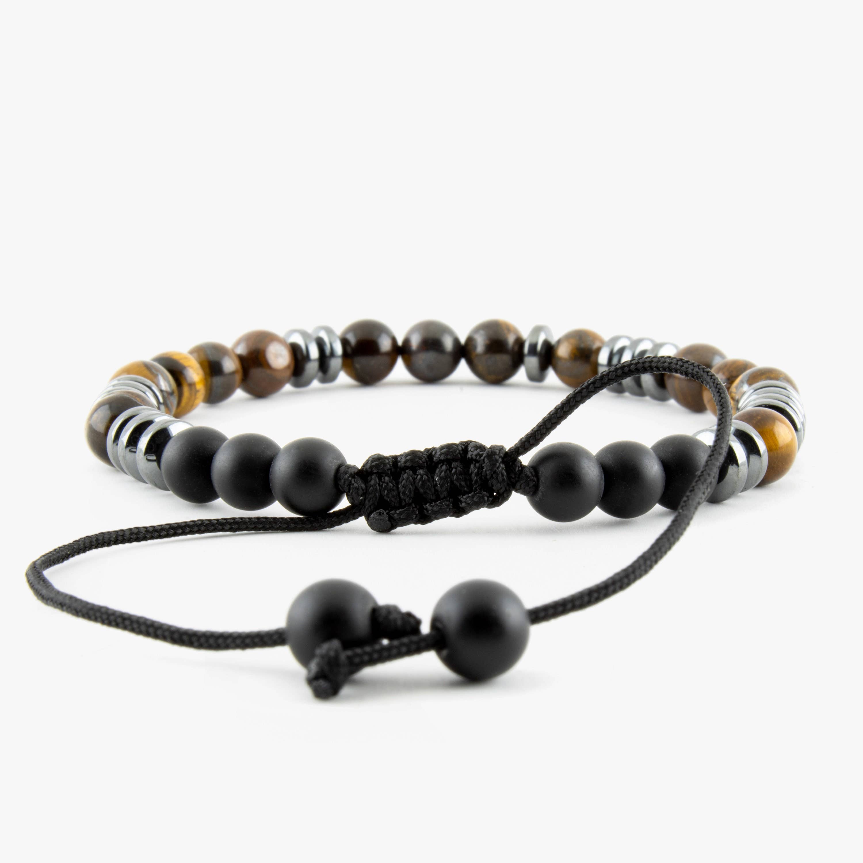 Mana Gallery – wholesale Beaded bracelet – Handcrafted Tiger Eye, Hematite, and Onyx Adjustable5
