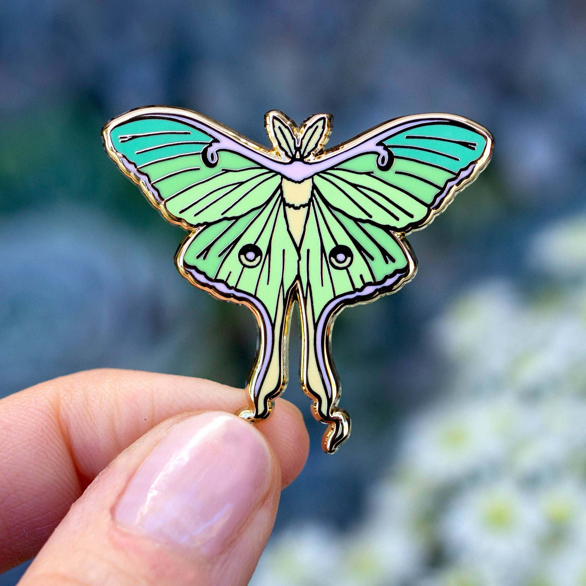 Botanical Bright – Alfinete/botão de lapela por atacado – Pino de esmalte Luna Moth2