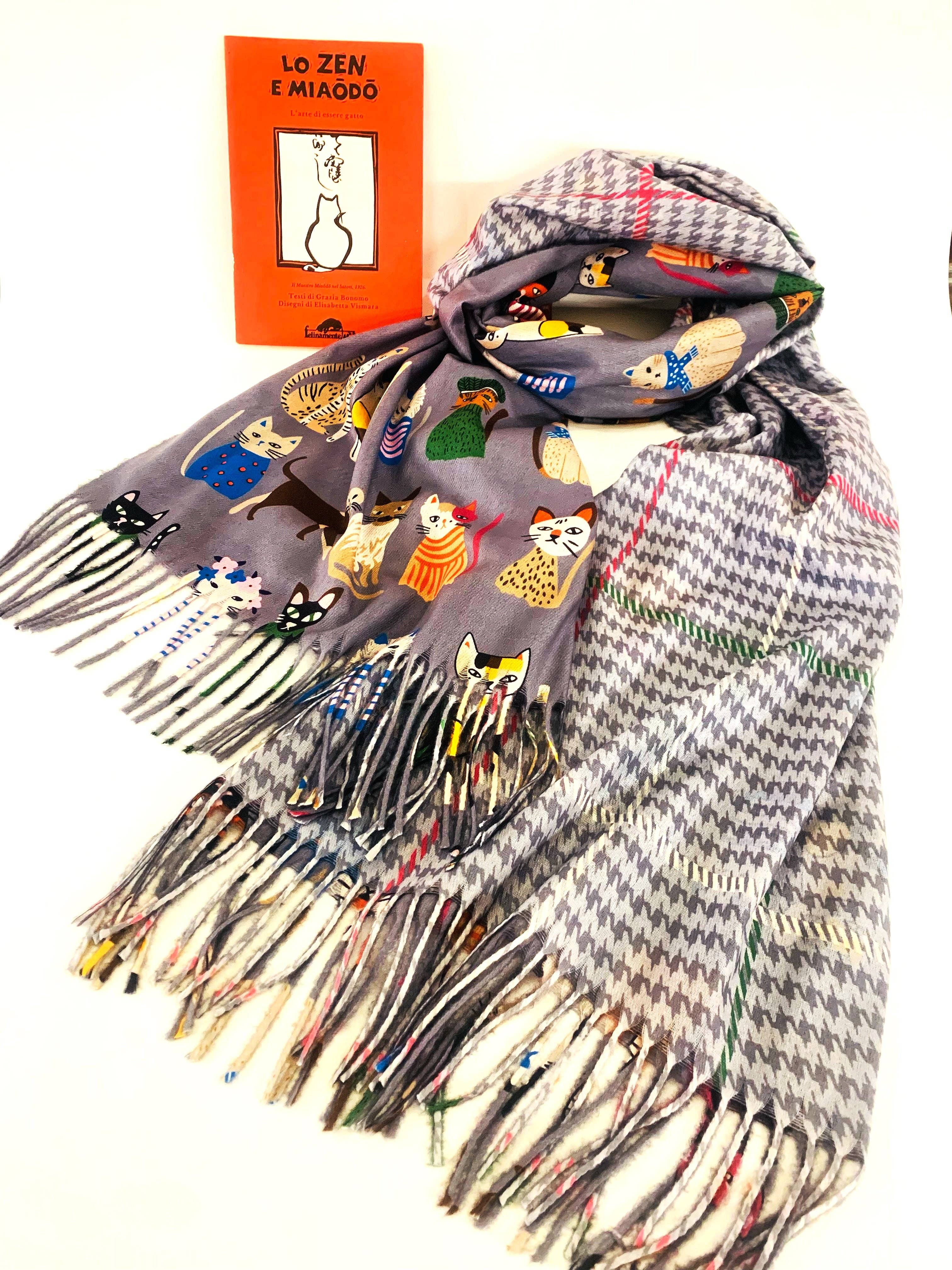 Atisha Spiritual Shop - Wholesale Scarf - Women's - DOGGY SHAWL - 100% Scarf ~ Double-sided with puppies ~ Pashmina type2