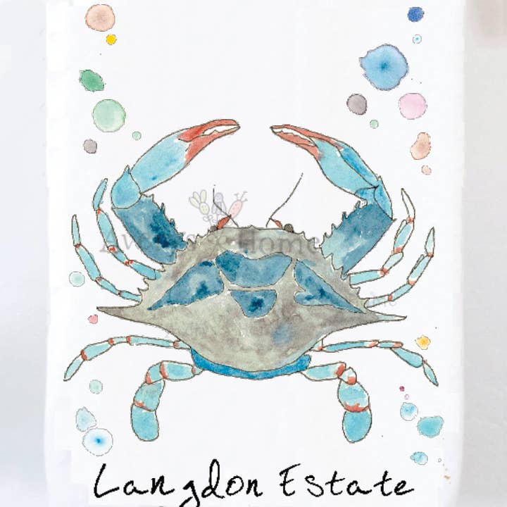 Avery's Home - Vente Torchons - Torchon côtier personnalisable "Blue Crab Ocean"18