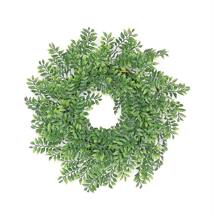 Select Artificials, Inc. - Wholesale Wreath - Button Leaf Fern Wreath, 24", Green