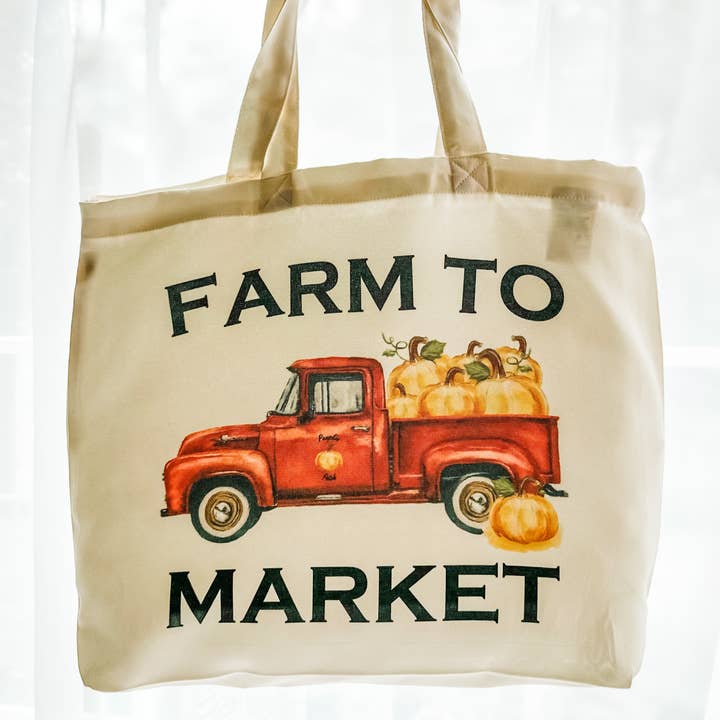 Sac fourre-tout réutilisable, fourre-tout polyvalent - Fall Pumpkins Farm to pour la vente par Dusty & Delilah Designs