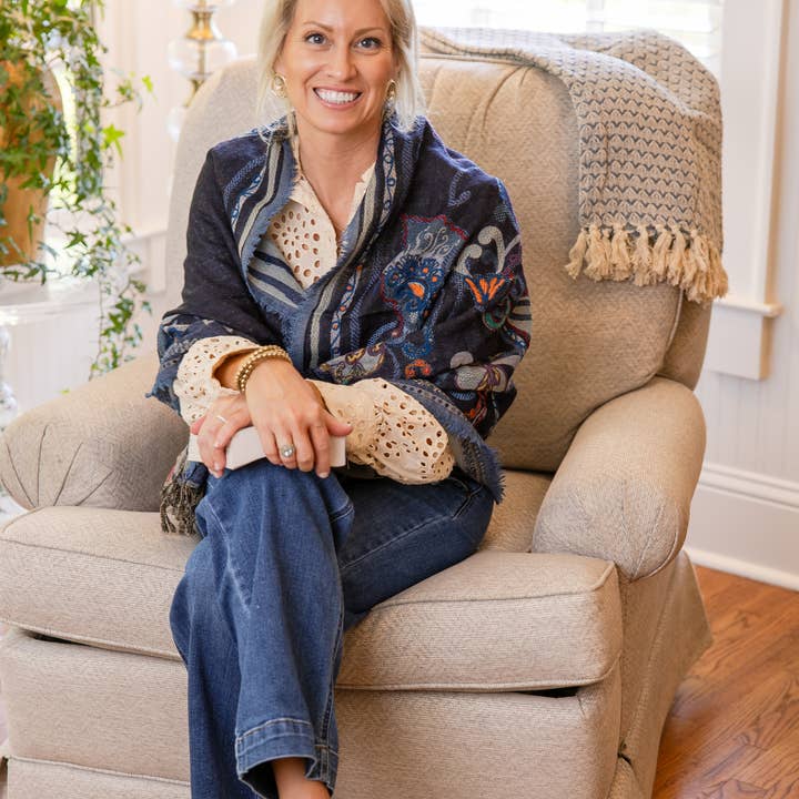 Rahab's Rope - Wholesale Wrap - Women's - Fringed Woven Embroidered Wool Wrap1