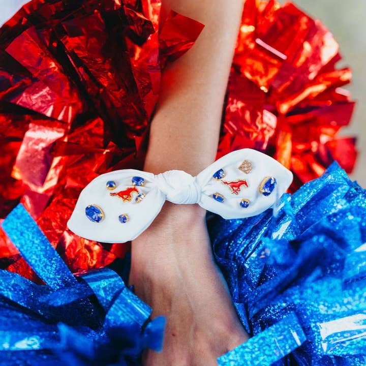 Brianna Cannon – Engroshandel Scrunchie – Kvinder – SMU Hvid Logo Sløjfe Scrunchie2