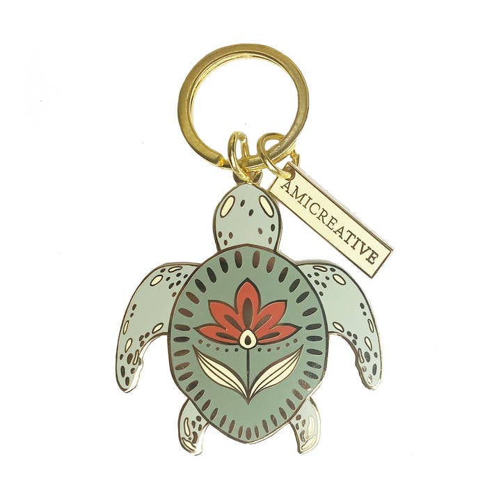 Schildkröten-Hartemail-Schlüsselanhänger für den Großhandel von Amicreative