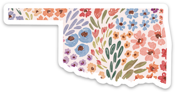 Elyse Breanne Design - Wholesale Sticker - Oklahoma 3.5x3in. Floral State Sticker4