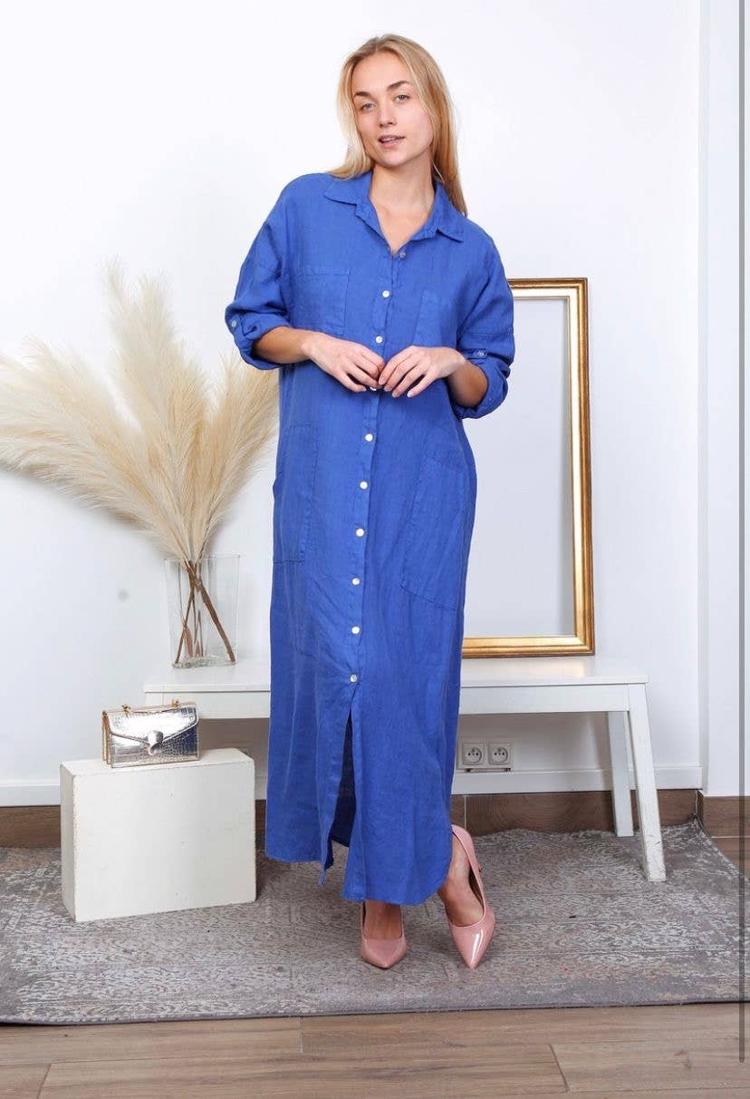 LÉA & LUC - Wholesale Dress - Women's - Long Dresses in 100% Linen REF. 11499