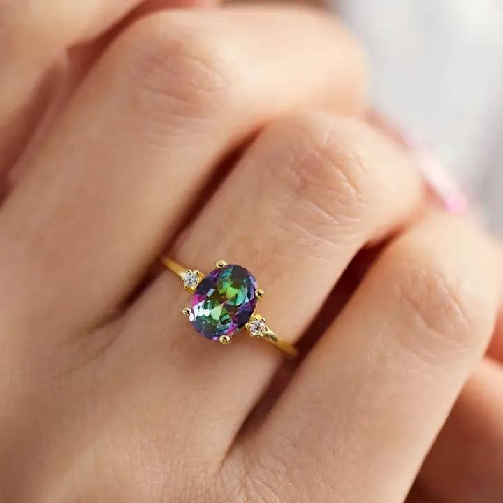 JoyPersonalized - Wholesale Cocktail/Statement Ring - Mystic Topaz Ring, Statement Ring for Women