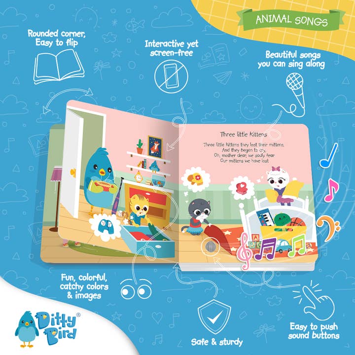 Ditty Bird Australia - Wholesale Book - Kids - Ditty Bird Book:Animal songs incl.Baby Shark- Best Toys