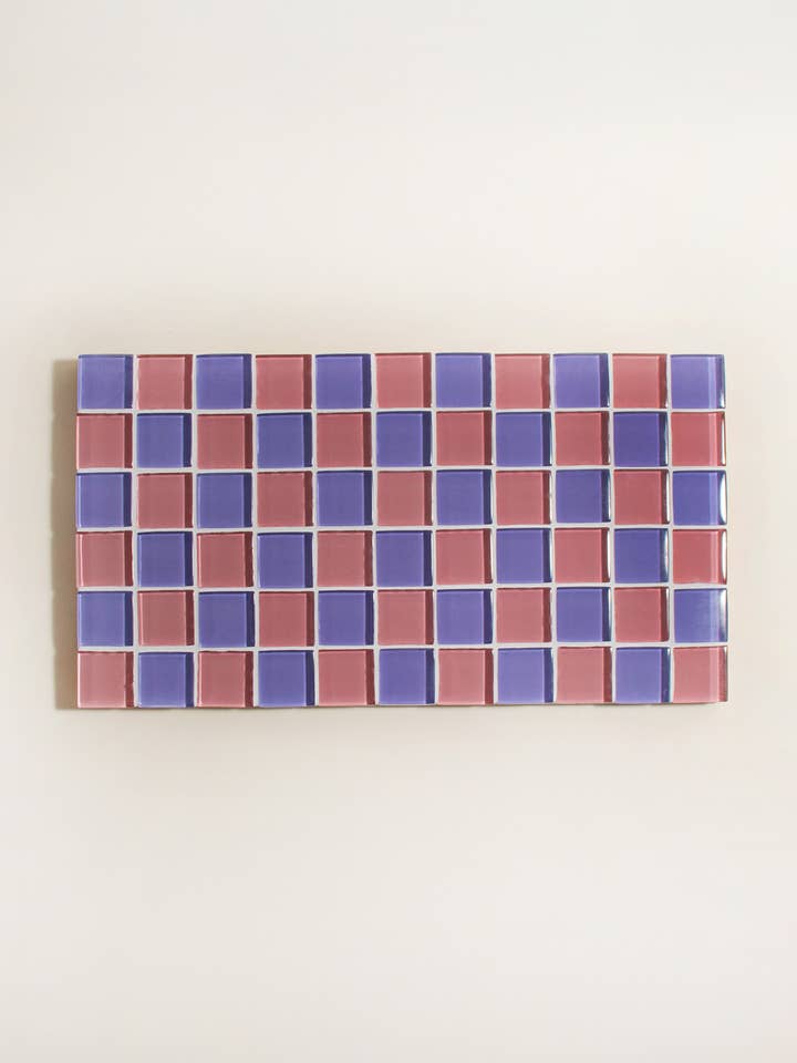 GLAZEN TEGEL DECORATIEF DIENBLAD - Unicorn geruit voor wholesale door Subtle Art Studios