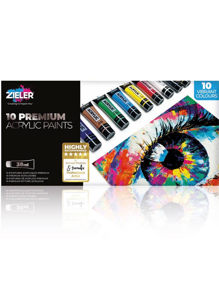 Zieler Premium Acrylic Paint Set, 10 Tubes, 38ML for wholesale by Chartpak, Inc.