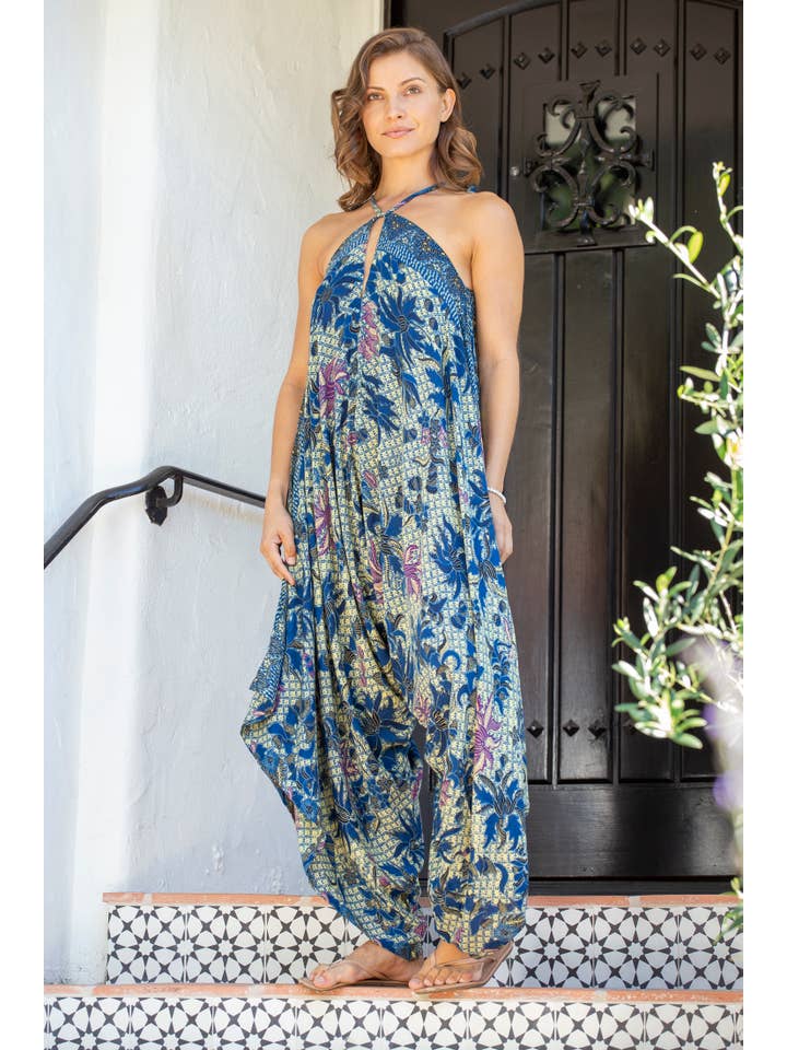 Bali Prema – Engroshandel Jumpsuit - Dame – Gypsy Jumpsuit i Dubai Yellow Star Batik Ingen lomme, Cabriolet Harem Jumpsuit til sommerkjole Cover Up6