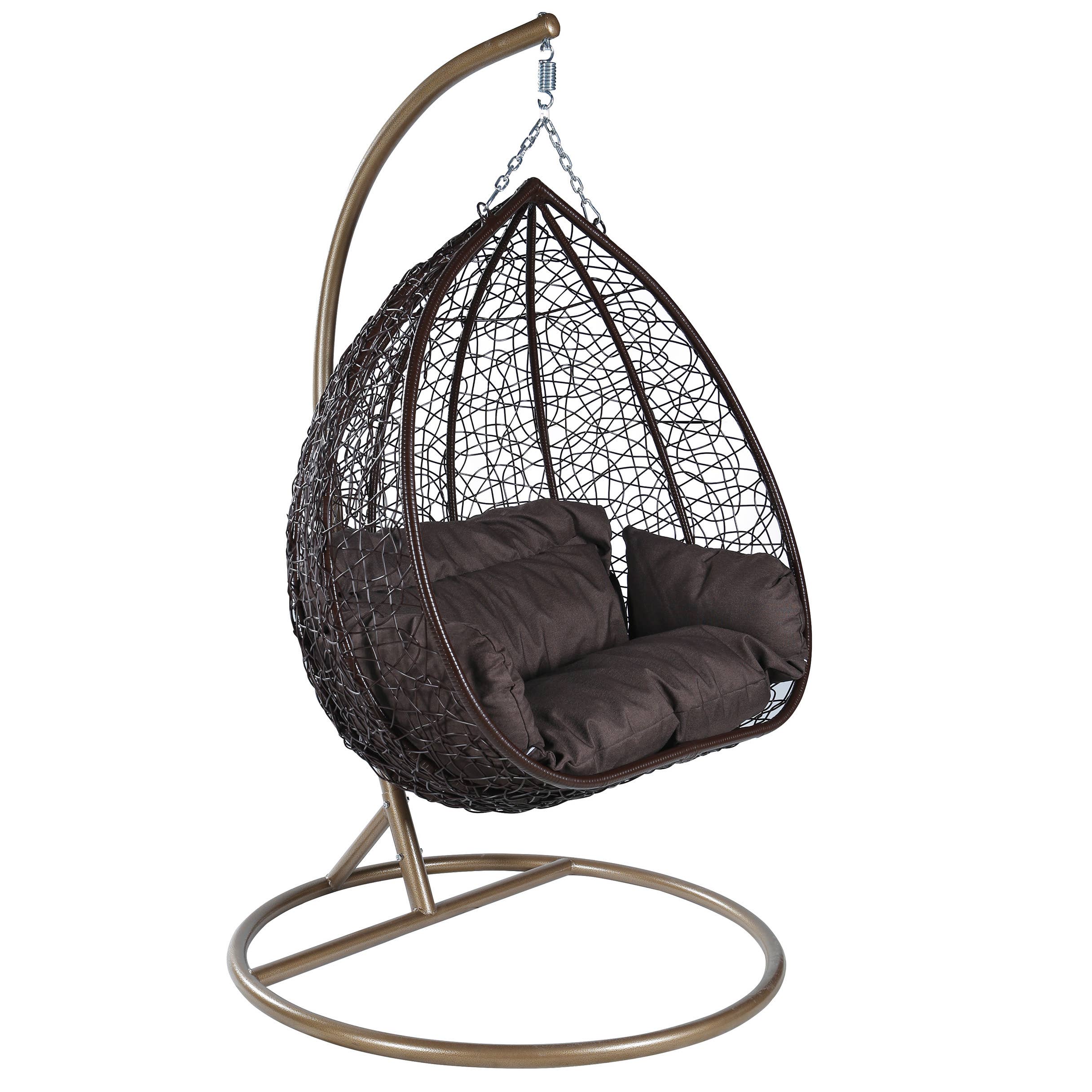 LeisureMod - Wholesale Egg Chair - Recluse Polyethylene Hanging Two-Person Swing Chair11