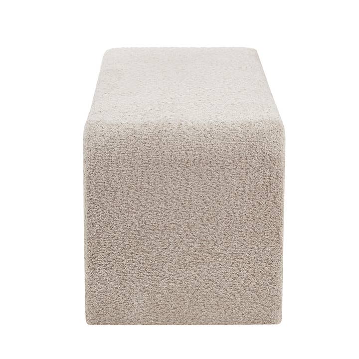 Olliix - Wholesale Bench - 52"W Boucle Waterfall Bench, Beige *