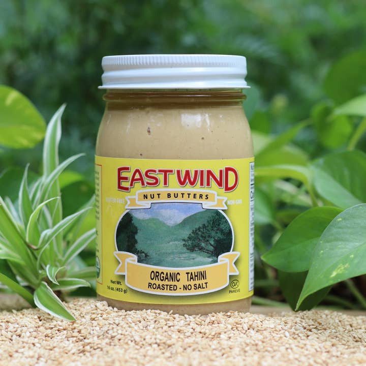 16oz Organic Roasted Tahini for wholesale by East Wind Nut Butters