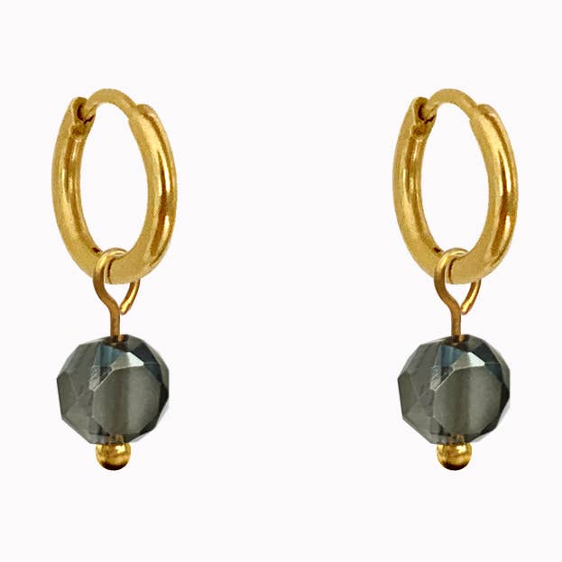 Pendientes de oro gris facetado para venta al por mayor de Don' aparte