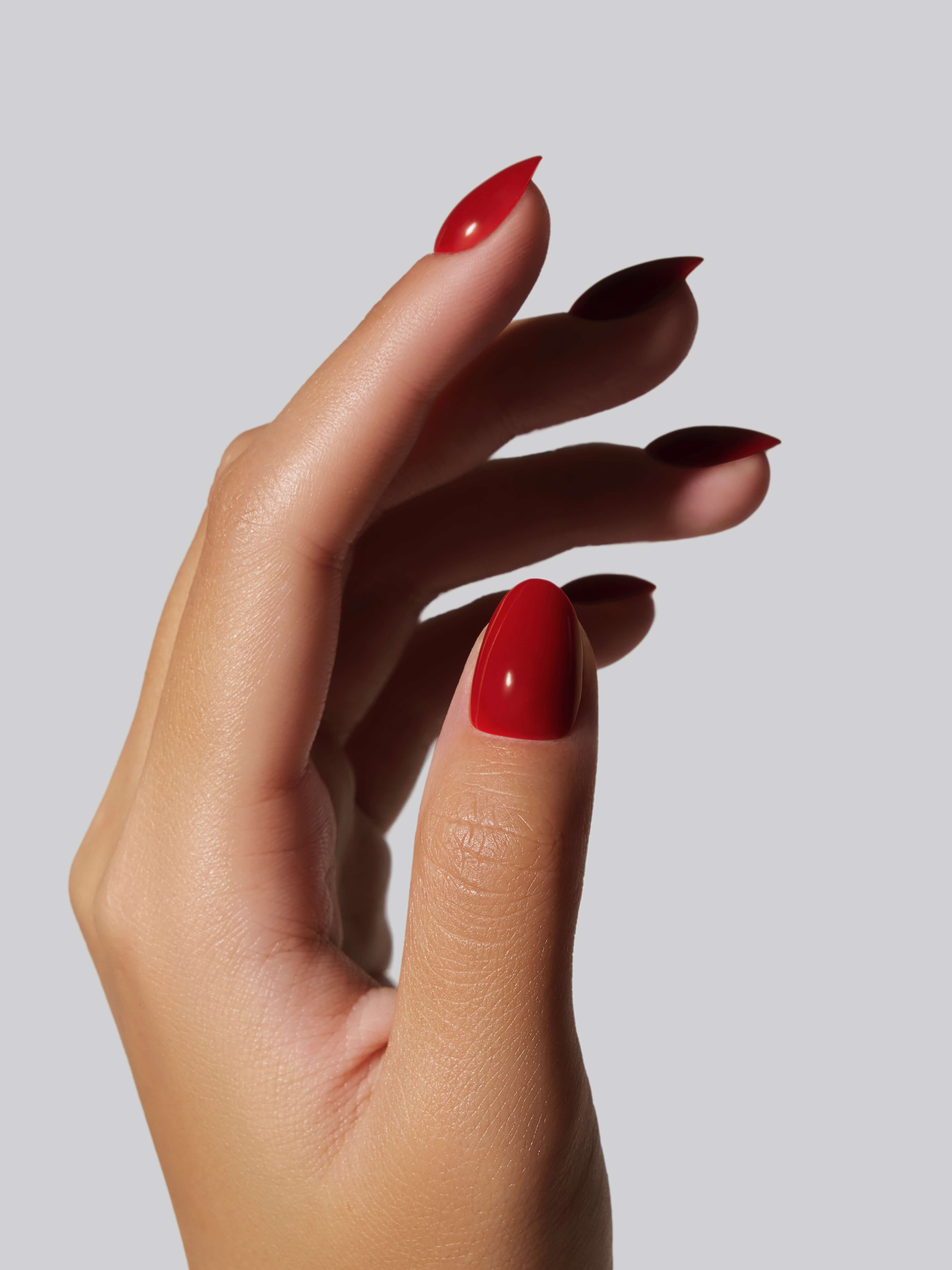 Celebritips - Wholesale Press-on nepnagels - Rood Rood (Extra Korte Amandel)0