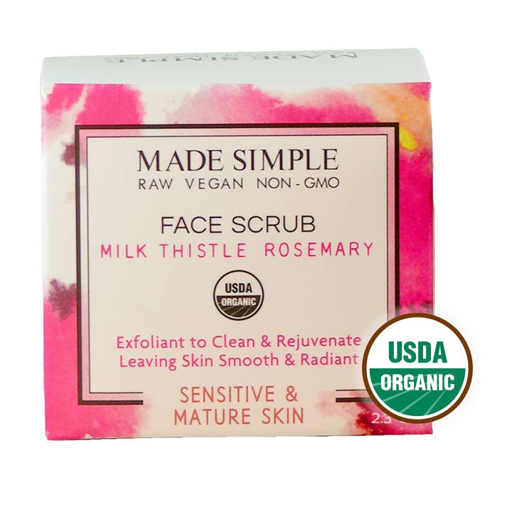 Made Simple Skin Care - Vente Exfoliants/Gommages visage - Gommage au Chardon-Marie et Romarin pour Peaux Matures - Bio & Végan4