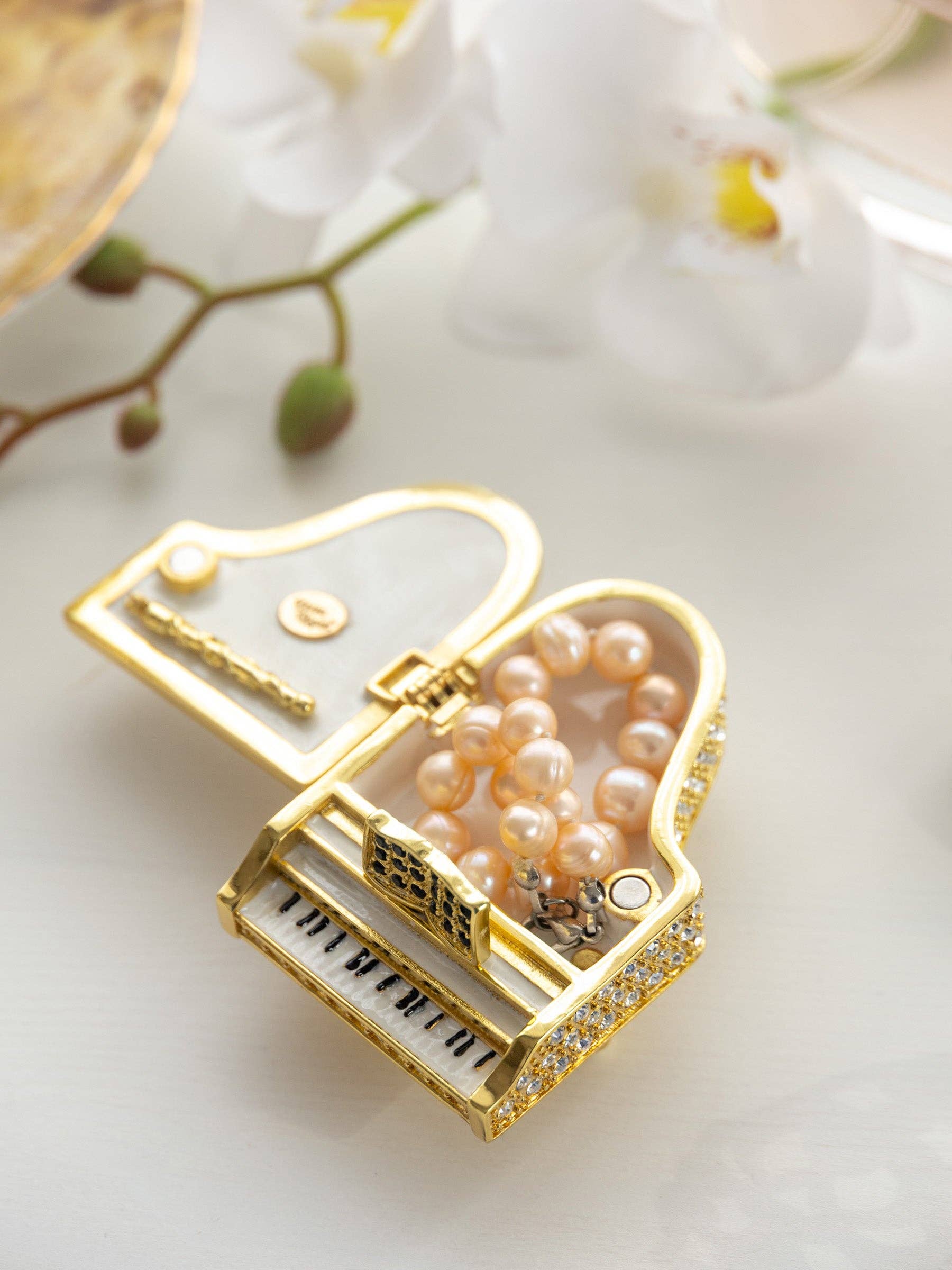 Keren Kopal - Wholesale Jewelry Box/Organizer - Golden White Piano1