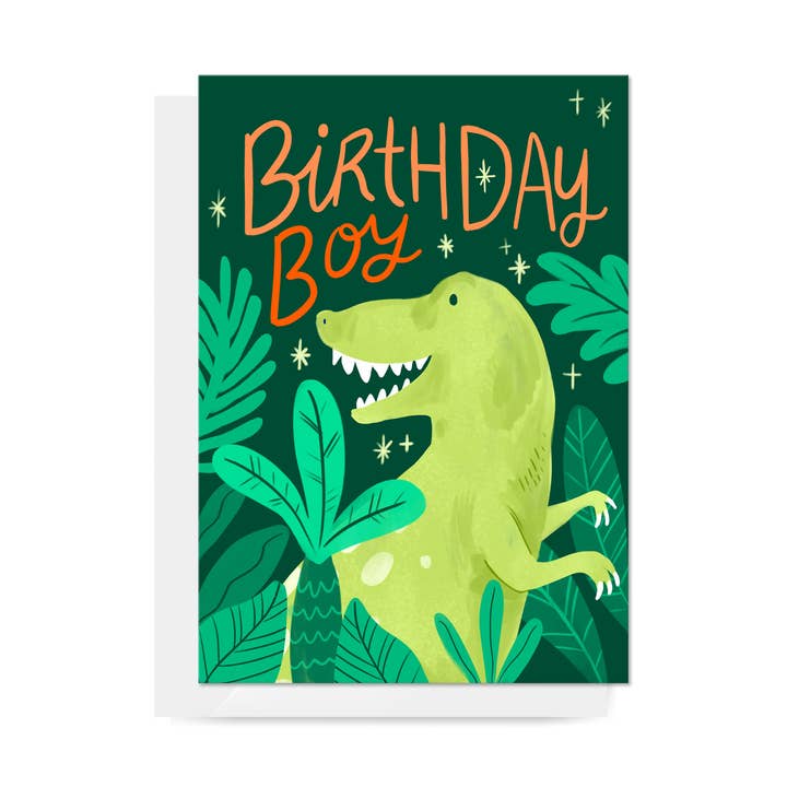 Carla Ellis Creative - Wholesale Birthday card - Dinosaur "Birthday Boy" Greeting Card0