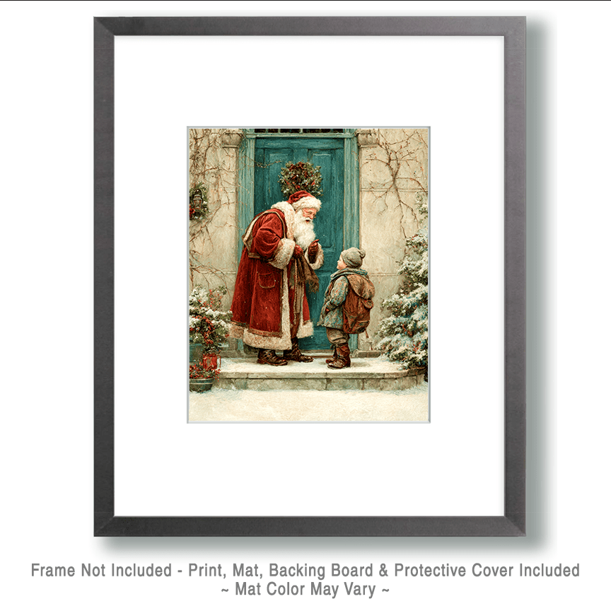 Mowbi - Wholesale Christmas Wall Art - Santa Claus Caught Christmas Art Print - 8"x10" Artwork1