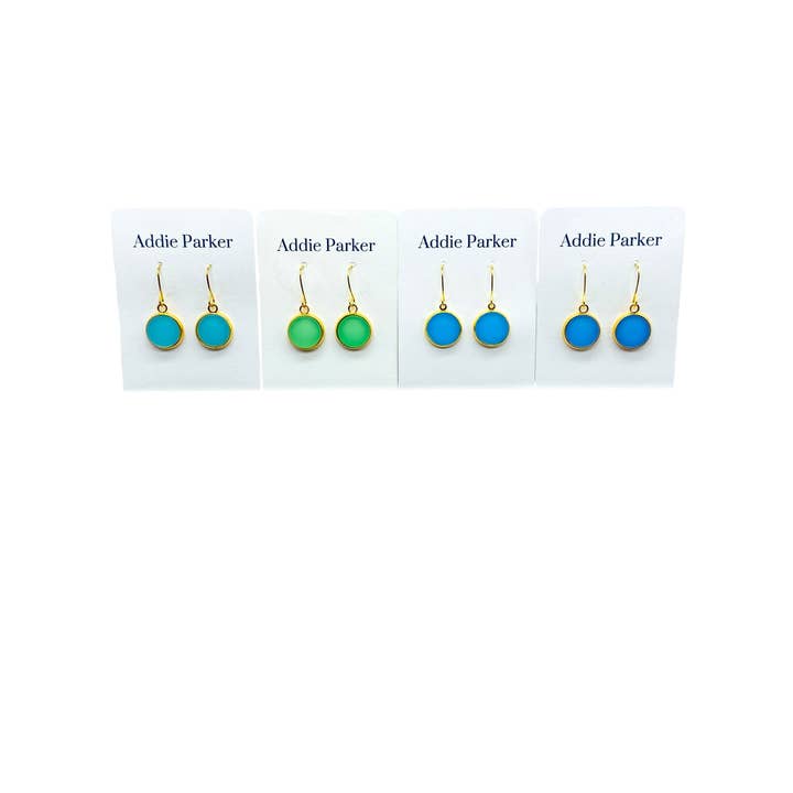 Four Pair Large Sea Glass Earrings - Gold (SG 51) for wholesale by Addie Parker Jewelry