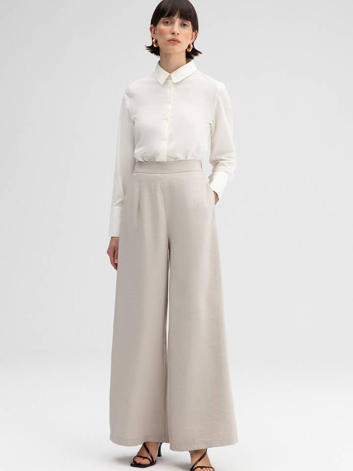 PANTALONES DE CUPRA DE CINTURA ALTA para venta al por mayor de Touché Privé EU