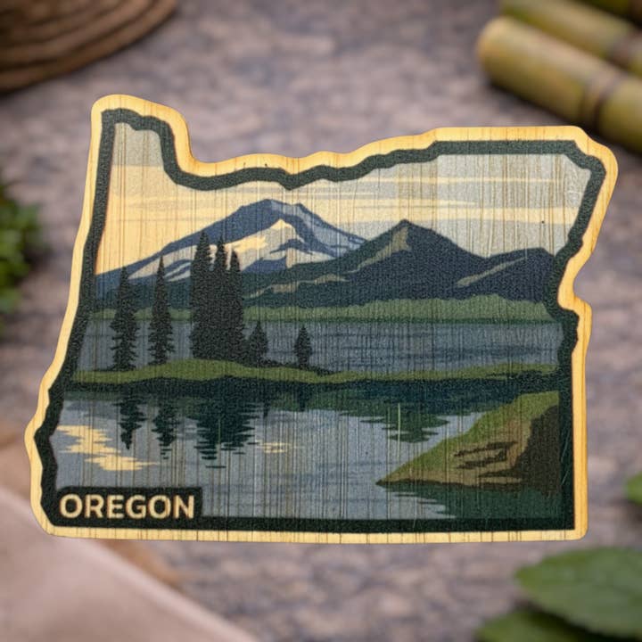 Oregon Miljøvenlig Bæredygtig Bambus Klistermærke for engroshandel hos Bamboo Wood Stickers