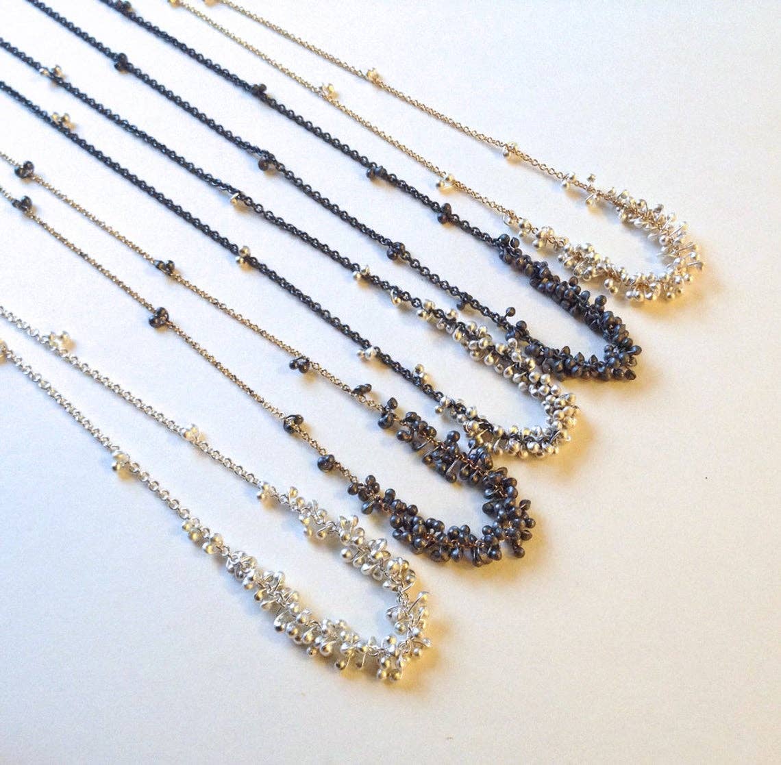 YedOmi Jewelry - Wholesale Link & Chain Necklace - Clustered Wisteria Necklace- 18 inches1