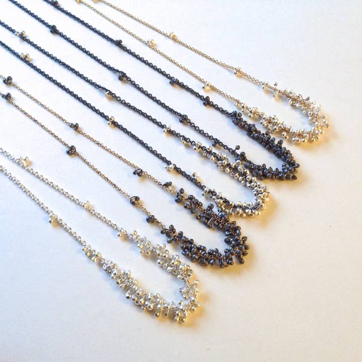 YedOmi Jewelry - Wholesale Link & Chain Necklace - Clustered Wisteria Necklace- 18 inches1