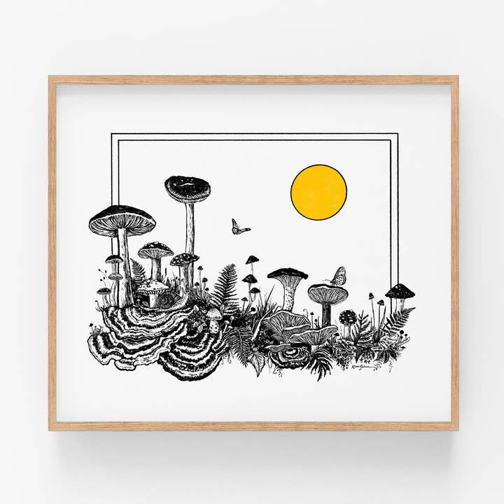 Garden of Mushrooms II Art Print for wholesale by Kaari & Co.