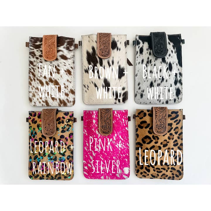 Boho Ranch Shop - Wholesale Crossbody Bag - Women's - HAYDEE PHONE CROSSBODY mobile Western Tooled Leather Cowhide