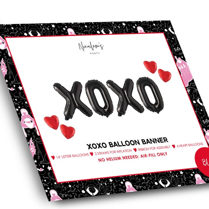 XOXO Valentinsdag Ballonbanner Sort for engroshandel hos Ninalem's Party