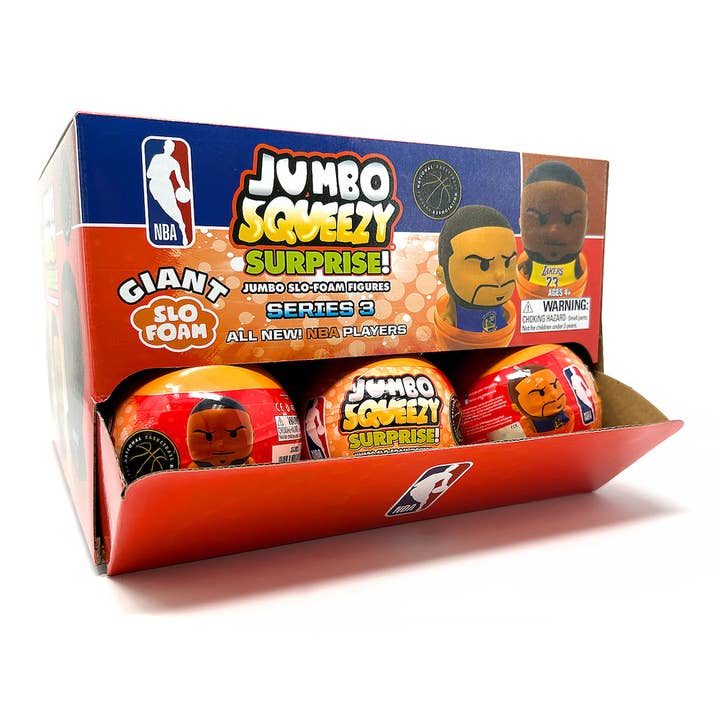 Party Animal, Inc. - Wholesale Retailer Display - Kids & Baby - NBA Jumbo Squeezy Capsule Display - 18 ct 20255