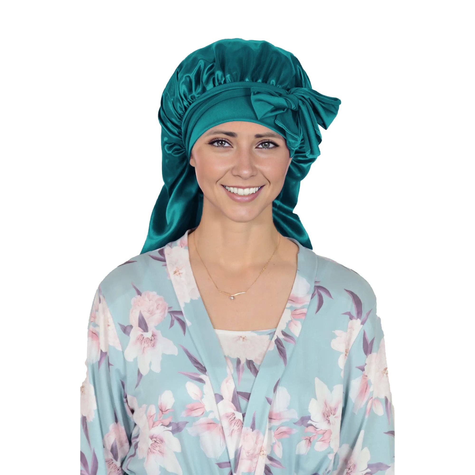 AK Brand - Wholesale Sleep Cap / Bonnet - Women's - Satin Long Bonnet Sleep Cap with Stretch Turban Band13