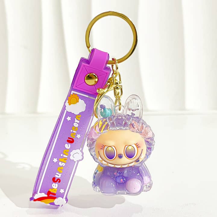 MKS America - Wholesale Keychain - Women's - Cute 3D Rabbit Keychain with Glitter and Wristlet Bag Charm19