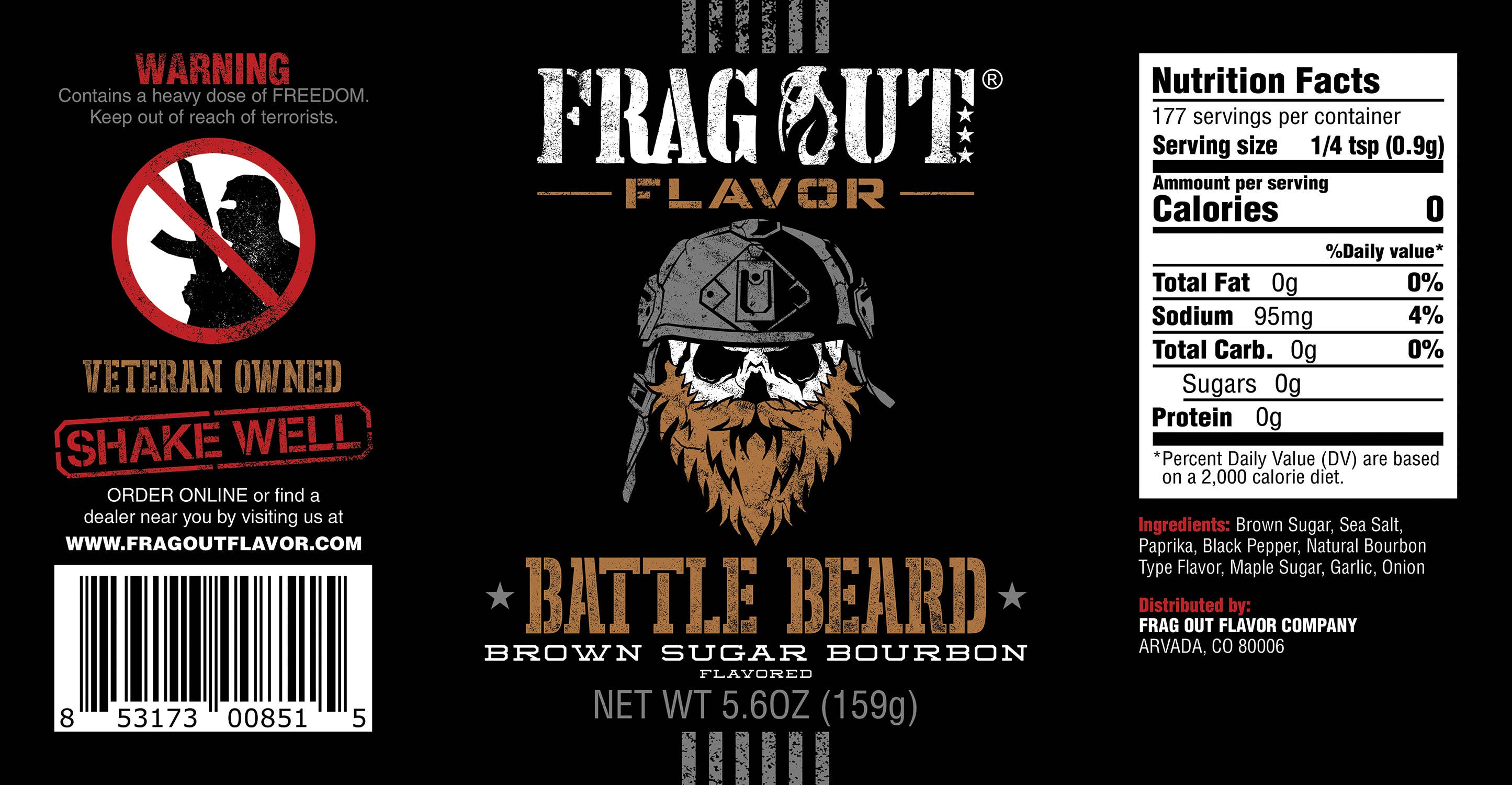 Frag Out Flavor - Wholesale Rub - 8fl oz Battle Beard - Brown Sugar Bourbon1