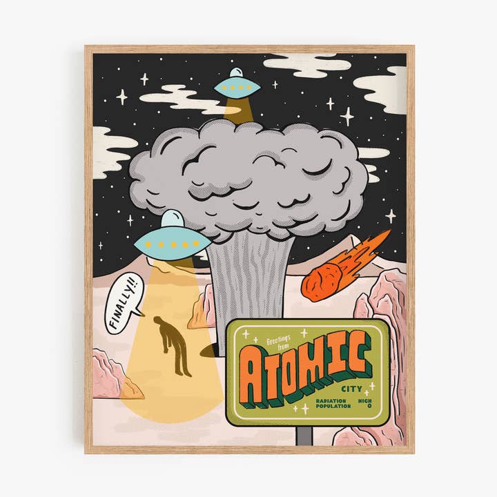 Atomic City Art Print for wholesale by The Doodling Nomad