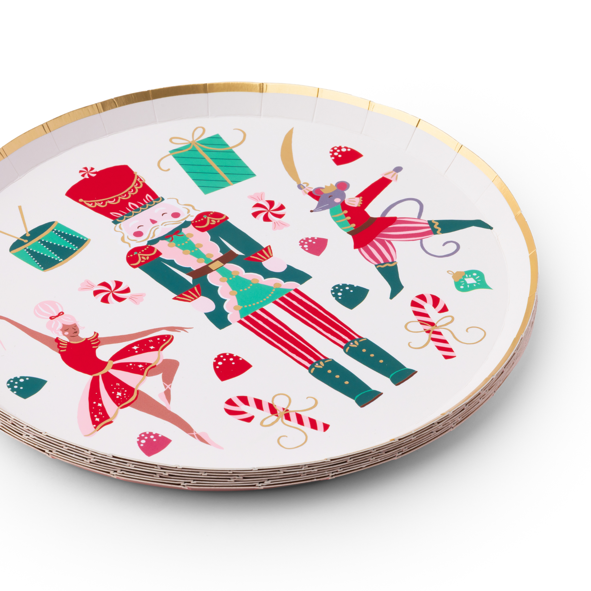 Bonjour Fête - Wholesale Disposable Plate - WHIMSICAL NUTCRACKER DESSERT PLATES1