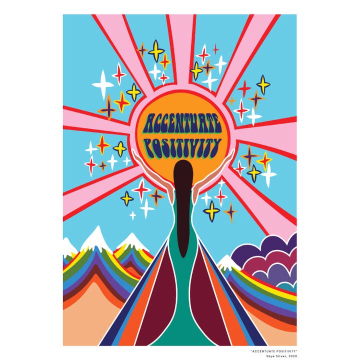 Accentuate Positivity Art Print for wholesale by Studio Skye Silver