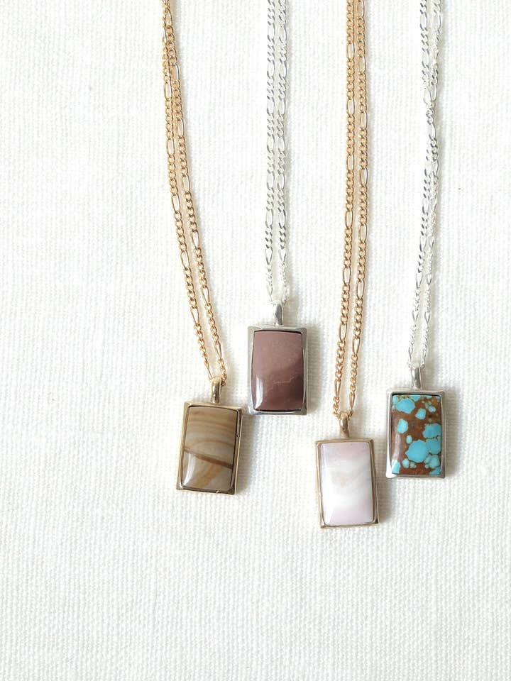 Rectangle Token Necklace for wholesale by Sarah Safavi Jewelry